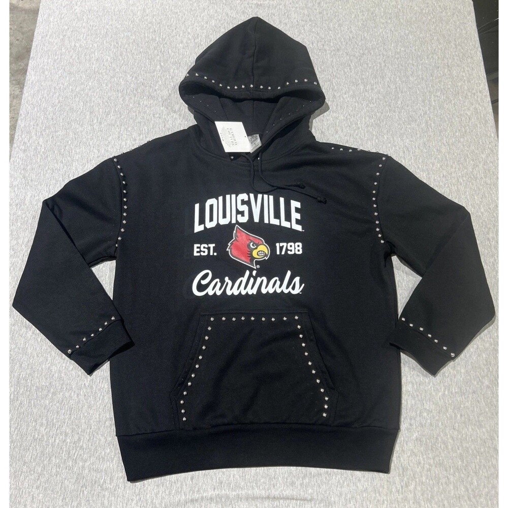 Gameday Couture Louisville Cardinals Studded Hoodie Womens Large Black NWT - Picture 5 of 13